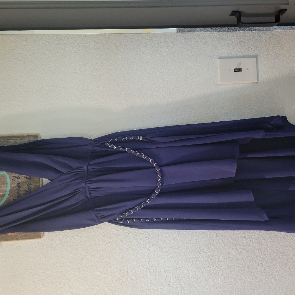 Elegant Purple/blue Halter Dress